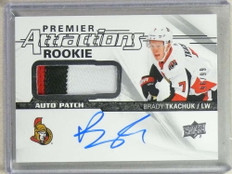 2018-19 Upper Deck UD Premier Attractions Brady Tkachuk Patch auto rc #/99
