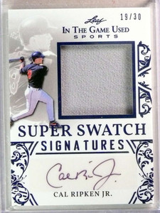 2020 Leaf ITG Super Swatch Blue Cal Ripken Jr. Jersey Autograph Auto #D/30