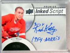 2017-18 UD Premier Inked Script Silver Red Kelly Incribed Autograph #D/25