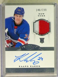 2019-20 Dominion Kaapo Kakko Patch Jersey Rookie RC Autograph Auto #/199