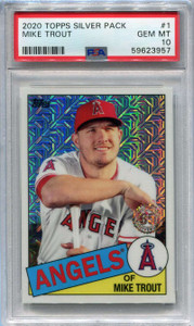 2020 Topps '85 Topps Silver Pack Chrome Refractor 85c1 Mike Trout PSA 10 GEM MT