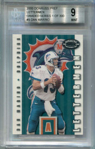 2000 Donruss Preferred Lettermen lm9 Dan Marino 183/300 /750 BGS 9 MINT