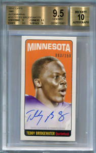 2014 Topps 1965 Autographs 103 Teddy Bridgewater Rookie Auto 3/150 BGS 9.5 10