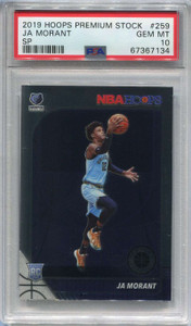 2019-20 Hoops Premium Stock Rookie Variations 259 Ja Morant Rookie SP PSA 10 GEM
