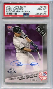 2017 Topps Now Autographs Purple 777c Gary Sanchez Auto 13/25 PSA 10 GEM MT