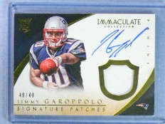 2015 Immaculate Signature Jimmy Garoppolo Rookie RC Patch Autograph #D/49