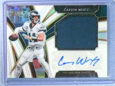 2019 Panini Select Jumbo Prizm White Carson Wentz Jersey Autograph #D02/10