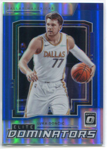 2021-22 Donruss Optic Elite Dominators Blue Refractor 17 Luka Doncic 2/49