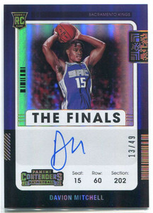 2021-22 Panini Contenders Variation Finals 109 Davion Mitchell Rookie Auto 13/49