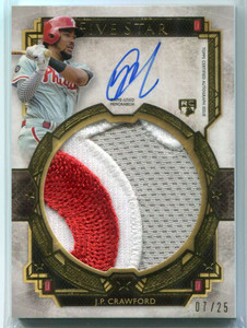 2018 Topps Five Star Jumbo Autographs Gold J. P. Crawford Rookie Patch Auto 7/25