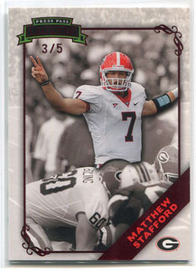 2009 Press Pass Legends Red 17 Matthew Stafford Rookie 3/5