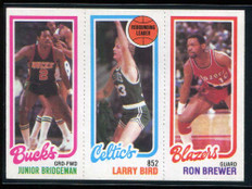 1980-81 Topps 49 146 Junior Bridgeman 198 Ron Brewer 31 Larry Bird TL Rookie