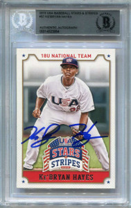 2015 USA Baseball Stars &amp; Stripes 57 Ke'Bryan Hayes Rookie Auto BAS Certified