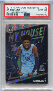 2019-20 Donruss Optic My House Holo 7 Ja Morant Rookie PSA 10 GEM MT
