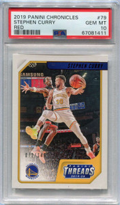 2019-20 Panini Chronicles Red 79 Stephen Curry Threads 72/149 PSA 10 GEM MT