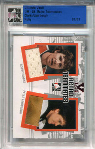 2007-08 ITG Ultimate Retro Vault Ruby Clarke Pelle Lindbergh Dual Jersey Pad 1/1