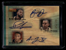 2007-08 Topps Trademark Moves Ink Law Baron Davis Tony Parker Triple Auto 35/39