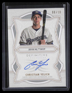 2020 Topps Definitive Defining Accolades Autographs Christian Yelich Auto 8/10