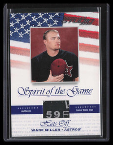 2002 Studio Spirit of Game Hats Off Wade Miller New Era Logo Hat Patch 89/100