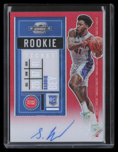 2020-21 Panini Contenders Optic Red 113 Saddiq Bey Rookie Auto 89/149