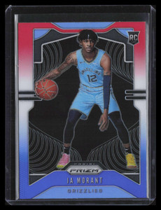2019-20 Panini Prizm Prizms Red White &amp; Blue Refractor 249 Ja Morant Rookie