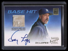 2001 Topps Base Hit Autograph Relics bh6 Davey Lopes 2000 Opening Day Base Auto