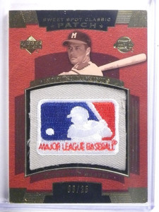 2004 UD Sweet Spot Classic Eddie Mathews MLB Logo Patch #D08/25 #SSPEm