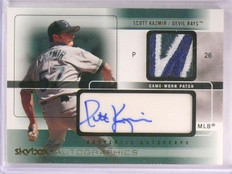2005 Skybox Autographics Scott Kazmir Gold Patch Autograph Jersey /5 #AGJSK