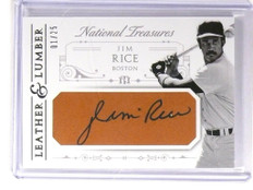 2015 National Treasures Leather & Lumber Jim Rice autograph auto #D01/25