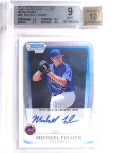 2011 Bowman Draft Refractor Michael Fulmer autograph rc #D460/500 BGS 9
