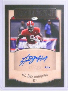 2018 Sage Hit Premium Portrait Bo Scarbrough autograph auto rc #D9/10