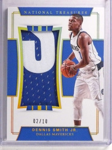 2017-18 National Treasures Dennis Smith Jr. Rookie patch #D02/10 #RJM-11