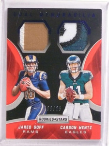 2016 Rookies Stars Carson Wentz Jared Goff dual patch rookie #D06/25 #8