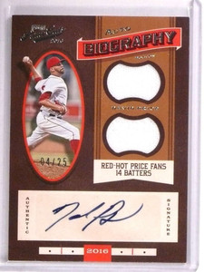 2016 Prime Cuts Biography David Price Combo Jersey Autograph #D04/25