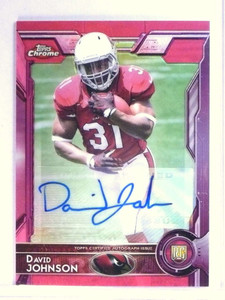 2015 Topps Chrome Mini Pink Refractor Rookie Autograph David Johnson #D/50