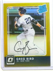 2016 Donruss Optic Gold Prizm Greg Bird autograph auto rc rookie #D1/5