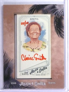2018 Topps Allen Ginter Mini Framed Claire Smith red Ink autograph #D05/10
