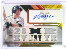 2016 Topps Triple Threads Gold Jersey Patch Autograph Brian McCann #D5/9