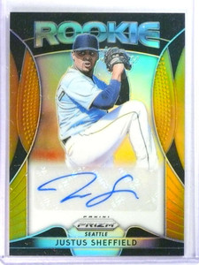 2019 Panini Prizm Prizms gold Justus Sheffield Rookie RC Autograph #D01/10