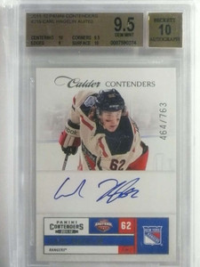 2011-12 Panini Contenders Carl Hagelin autograph auto rc #D/763 BGS 9.5