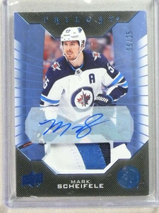 2019-20 Upper Deck Trilogy Blue Mark Scheifele Autograph Patch Jersey #6/25
