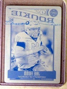 2020 Plates and Patches Legacy Cyan Printing Plate Jake Fromm Rookie #1/1