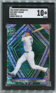 2020 Panini Spectra Green Refractor 20 Corey Seager 1/5 SGC 10 GEM MINT