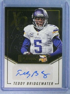2016 Panini Playbook X's O's Signature Gold Teddy Bridgewater Auto #D07/10