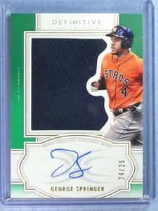2020 Topps Definitive Relics Green George Springer Autograph Jersey #D/25
