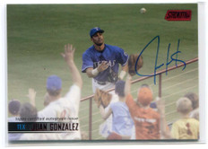 2021 Stadium Club Autographs Red Foil SCBAJG Juan Gonzalez Auto 49/50