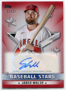 2022 Topps Baseball Stars Autographs Red BSAJW Jared Walsh Auto 12/25