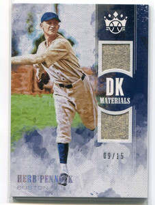 2018 Diamond Kings DK Materials Holo Silver 50 Herb Pennock Dual Jersey 9/15