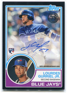 2018 Topps '83 Topps Autographs Black 83alu Lourdes Gurriel Jr. Rookie Auto 6/99