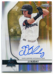2020 Bowman Sterling Autograph Gold Refractor BSPAJJB JJ Bleday Rookie Auto 1/50